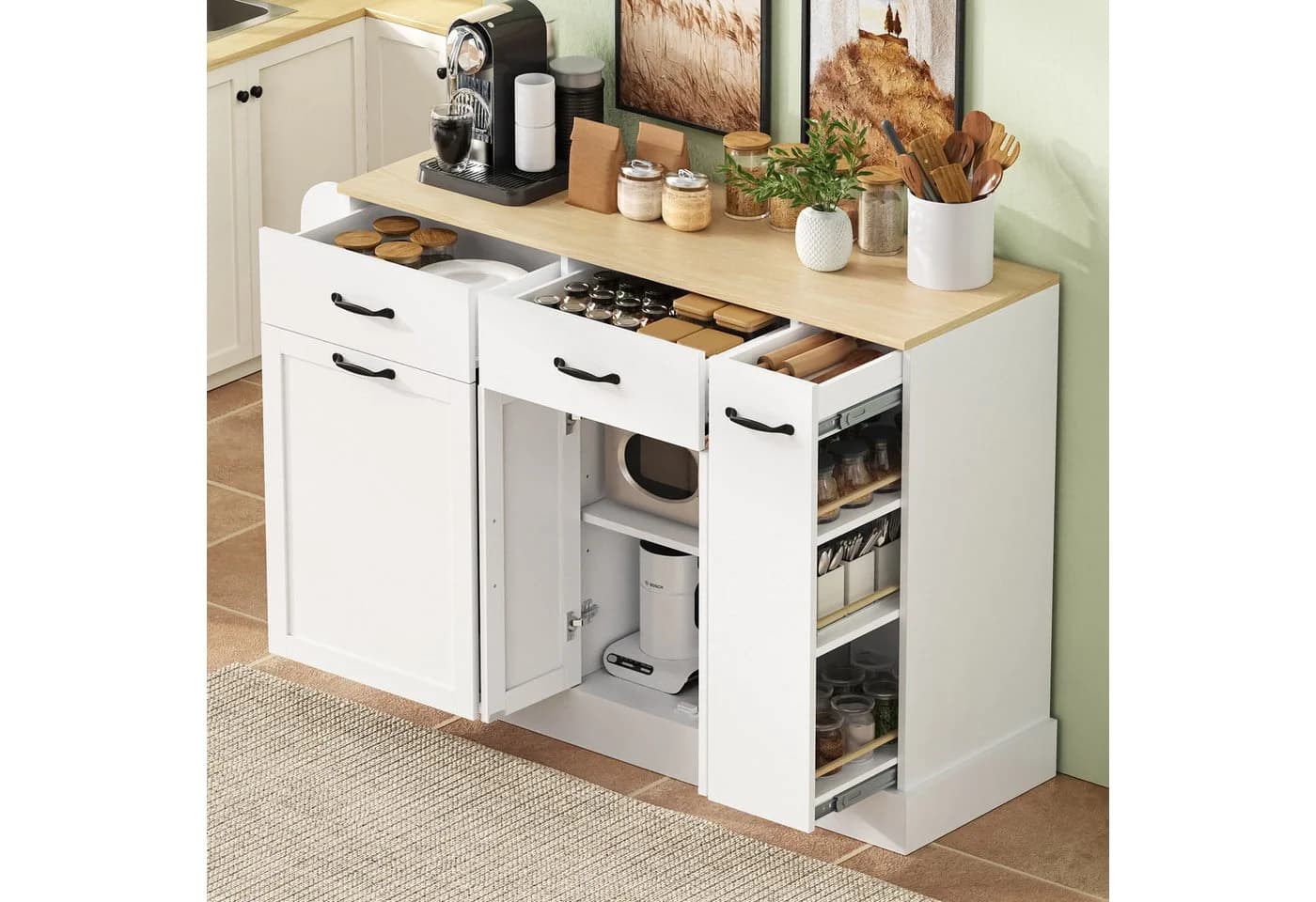 HAUSS SPOLE Sideboard Weiß mit Mülleimerfach und Schubladen - Bild 2