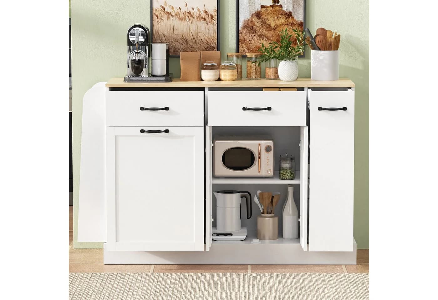 HAUSS SPOLE Sideboard Weiß mit Mülleimerfach und Schubladen - Bild 3