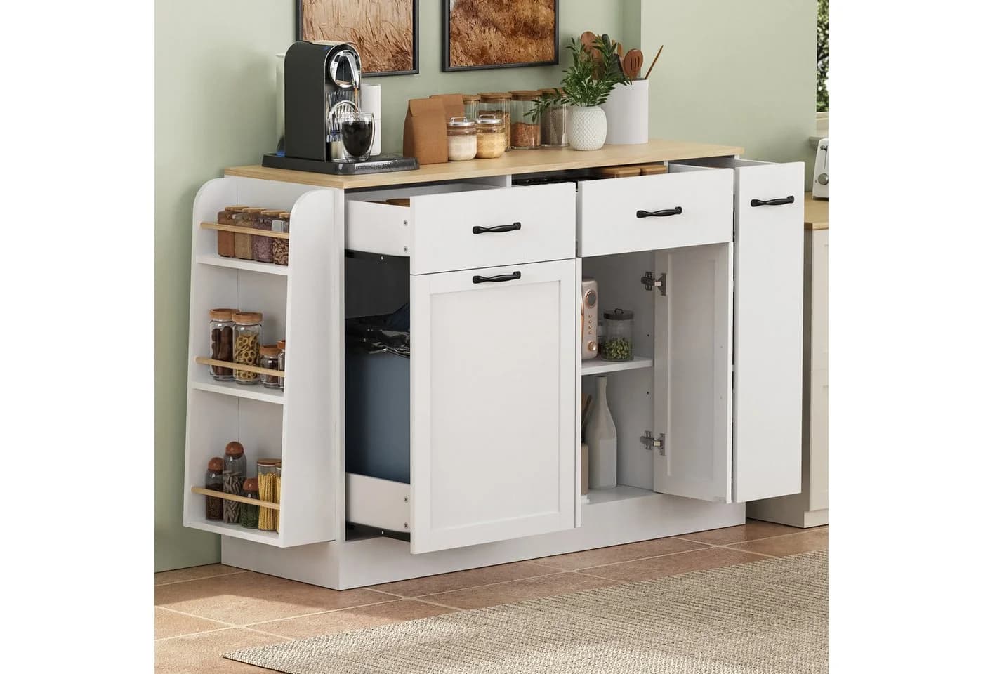 HAUSS SPOLE Sideboard Weiß mit Mülleimerfach und Schubladen - Bild 4