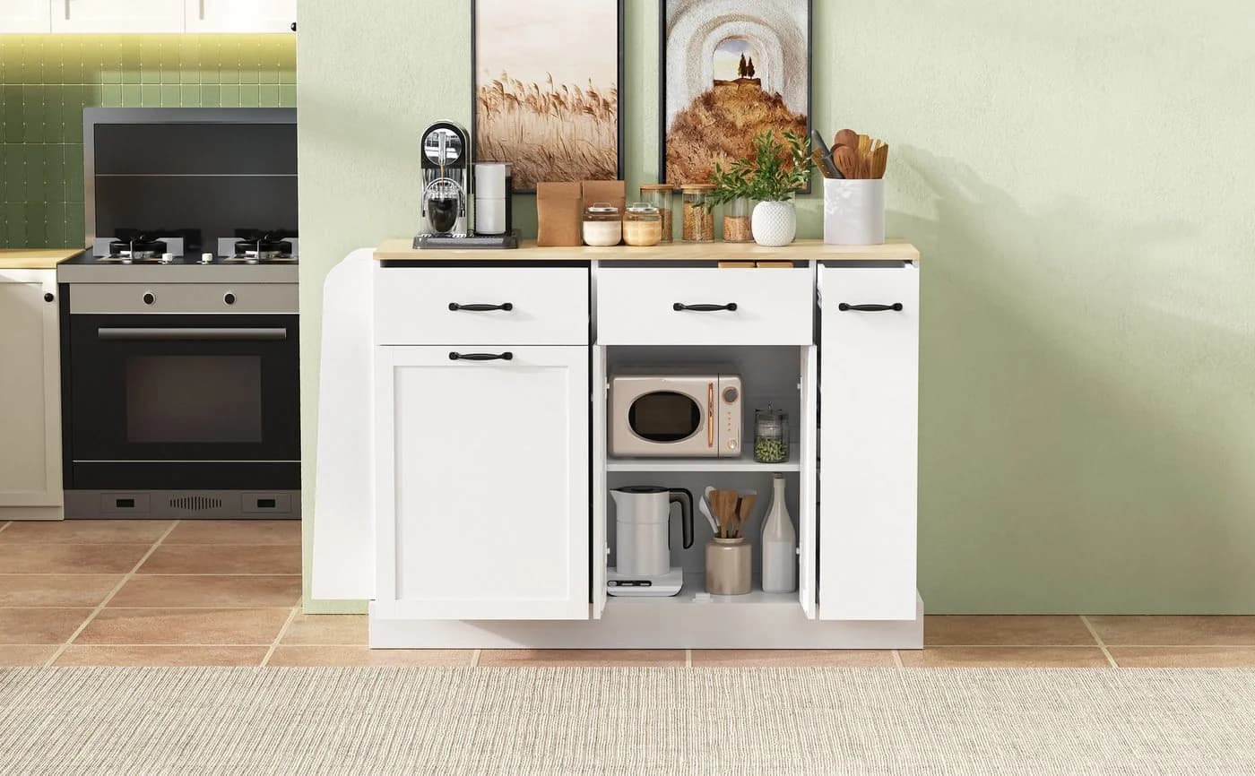 HAUSS SPOLE Sideboard Weiß mit Mülleimerfach und Schubladen - Bild 5