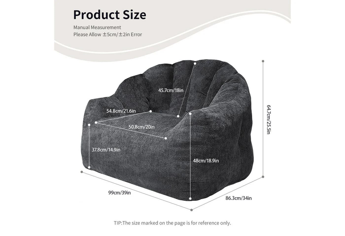 HAUSS SPOLE Loungesessel Rund Schwarz Ergonomisch Flanelloptik