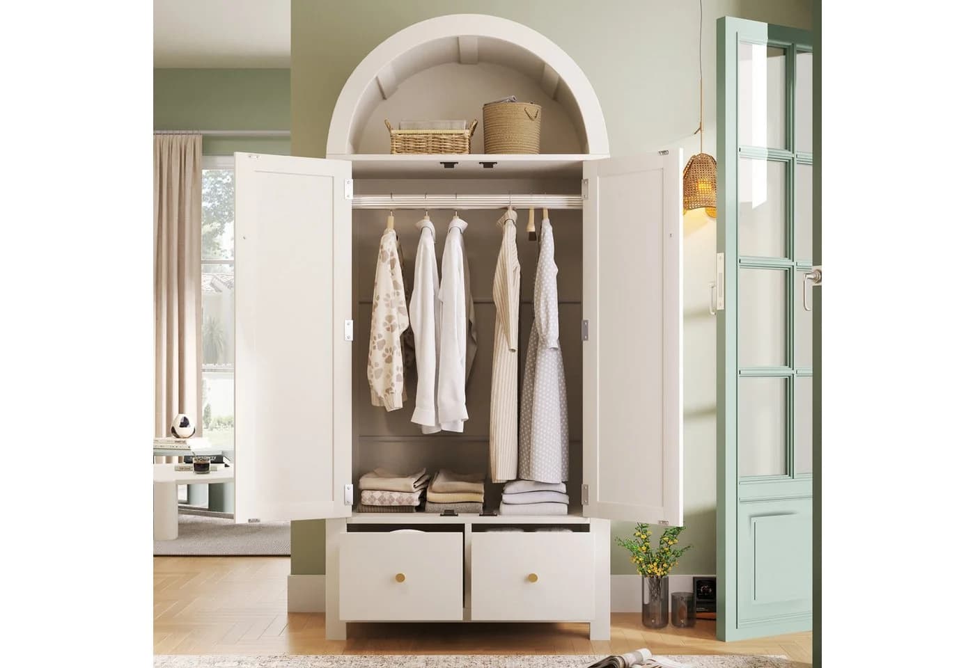 HAUSS SPOLE Kleiderschrank Bogenform Weiß Landhausstil - Bild 2
