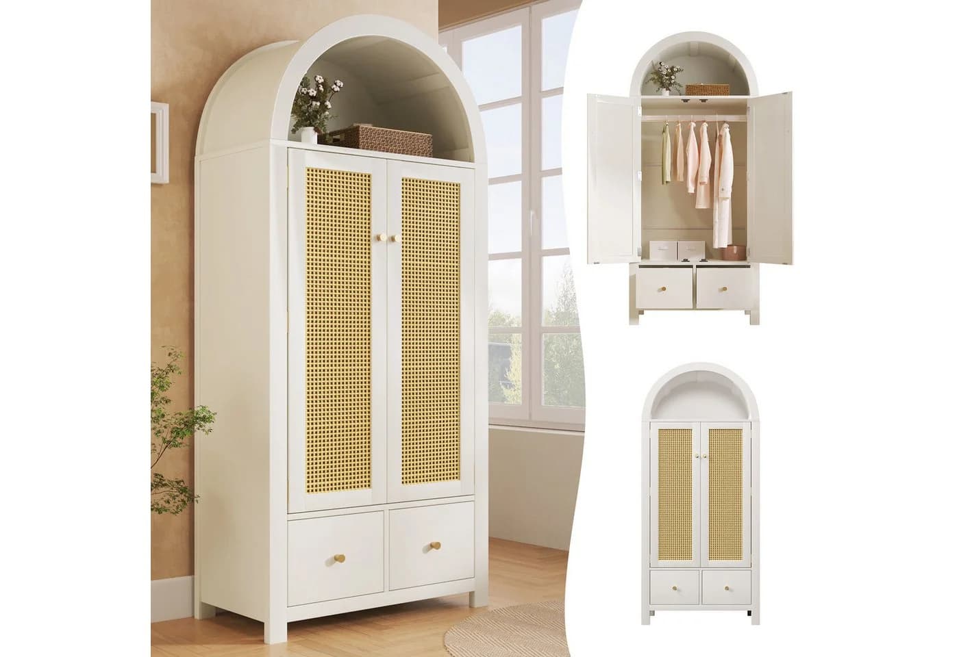 HAUSS SPOLE Kleiderschrank Bogenform Weiß Landhausstil - Bild 4