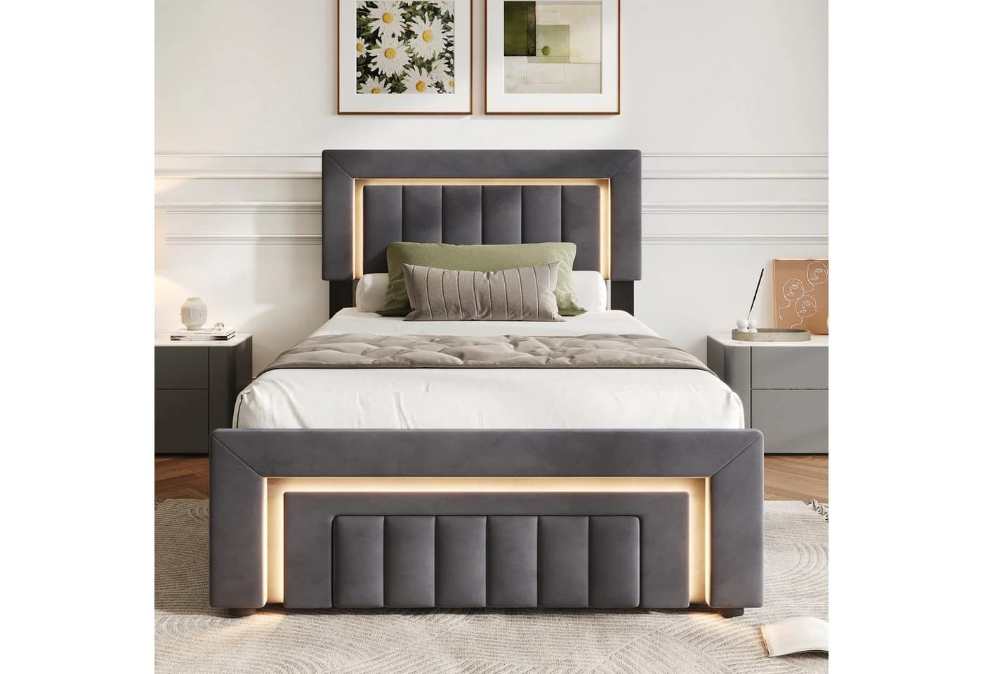 HAUSS SPOLE Polsterbett 90x200 mit LED und Stauraum - Bild 4