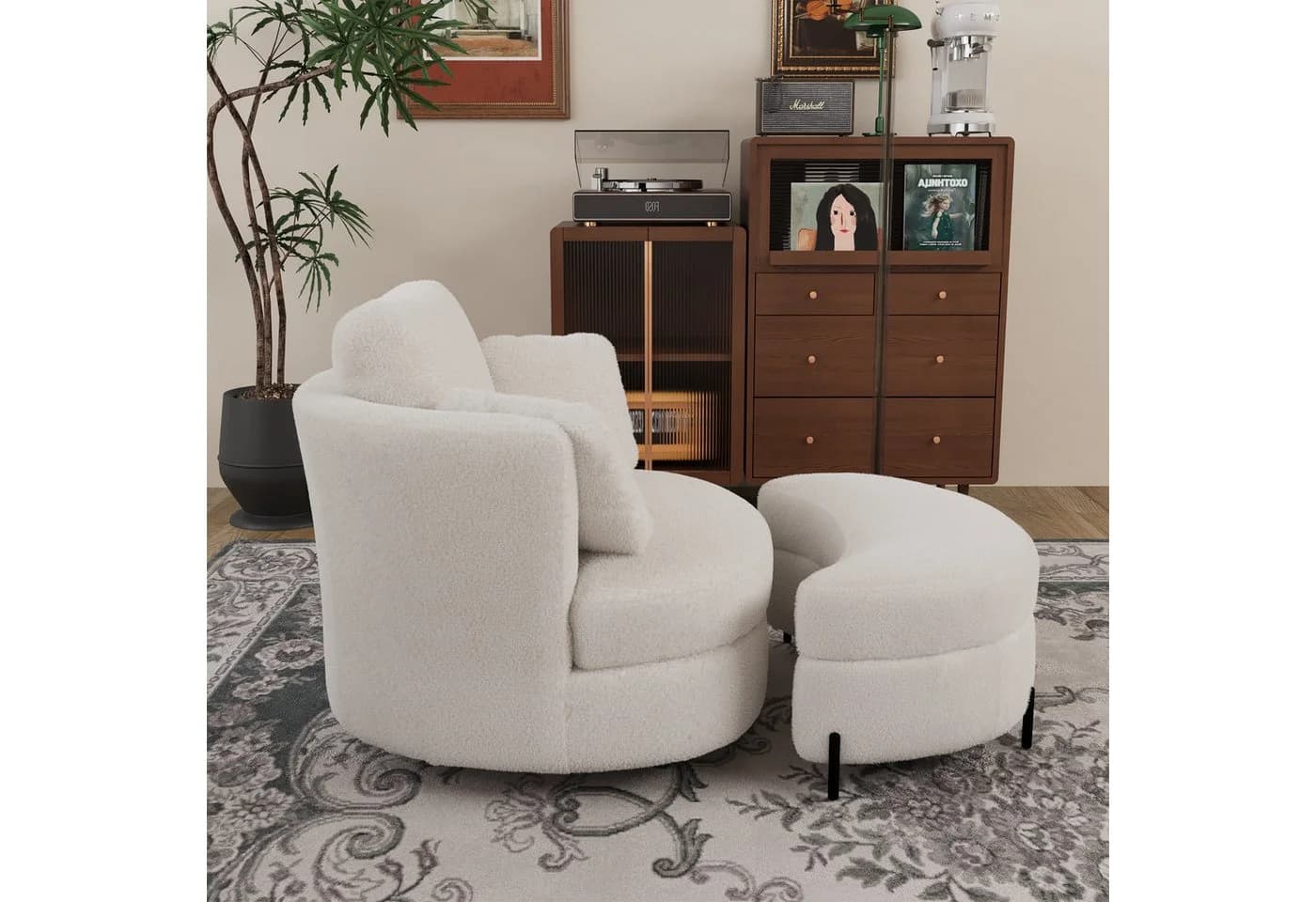 HAUSS SPOLE Drehsessel Sherpa Beige 360° Drehfunktion - Bild 3