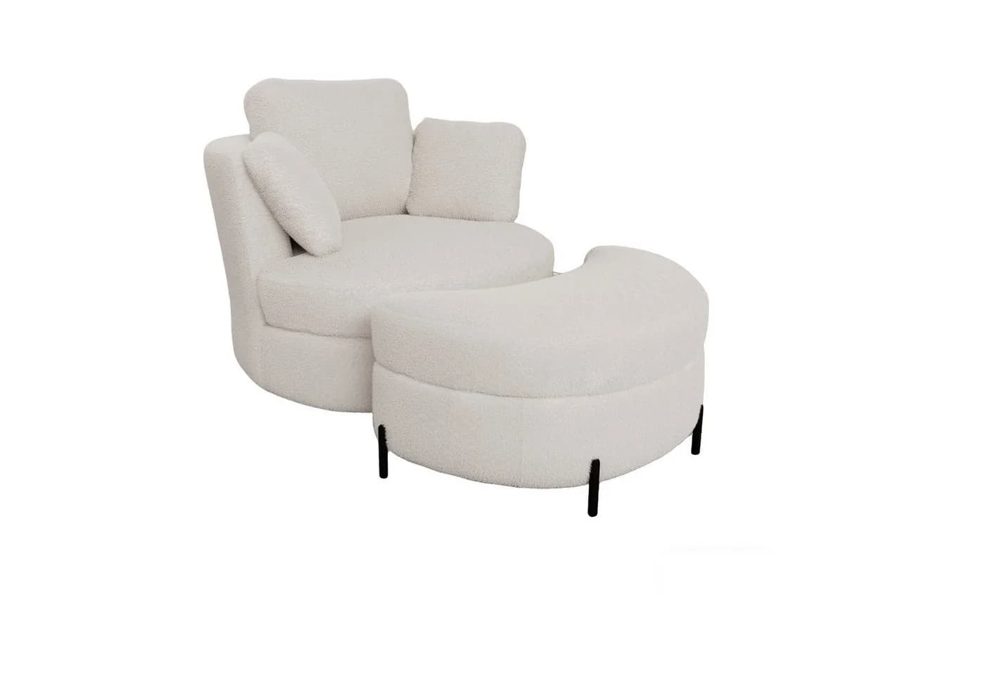 HAUSS SPOLE Drehsessel Sherpa Beige 360° Drehfunktion - Bild 5