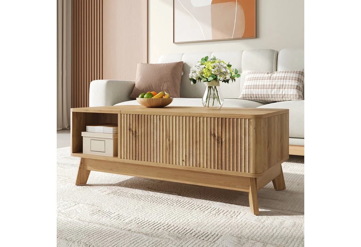 HAUSS SPOLE Couchtisch mit Hubfunktion und Stauraum Natur - Bild 5
