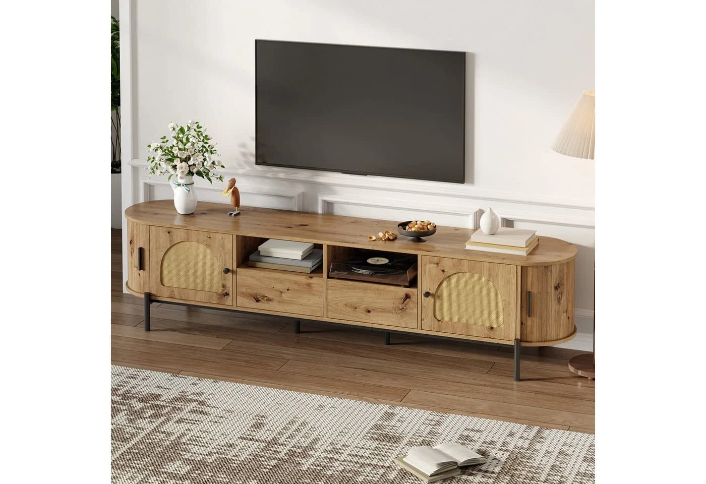 HAUSS SPOLE TV-Schrank Oval mit Rattanfronten und Schubladen - Bild 2