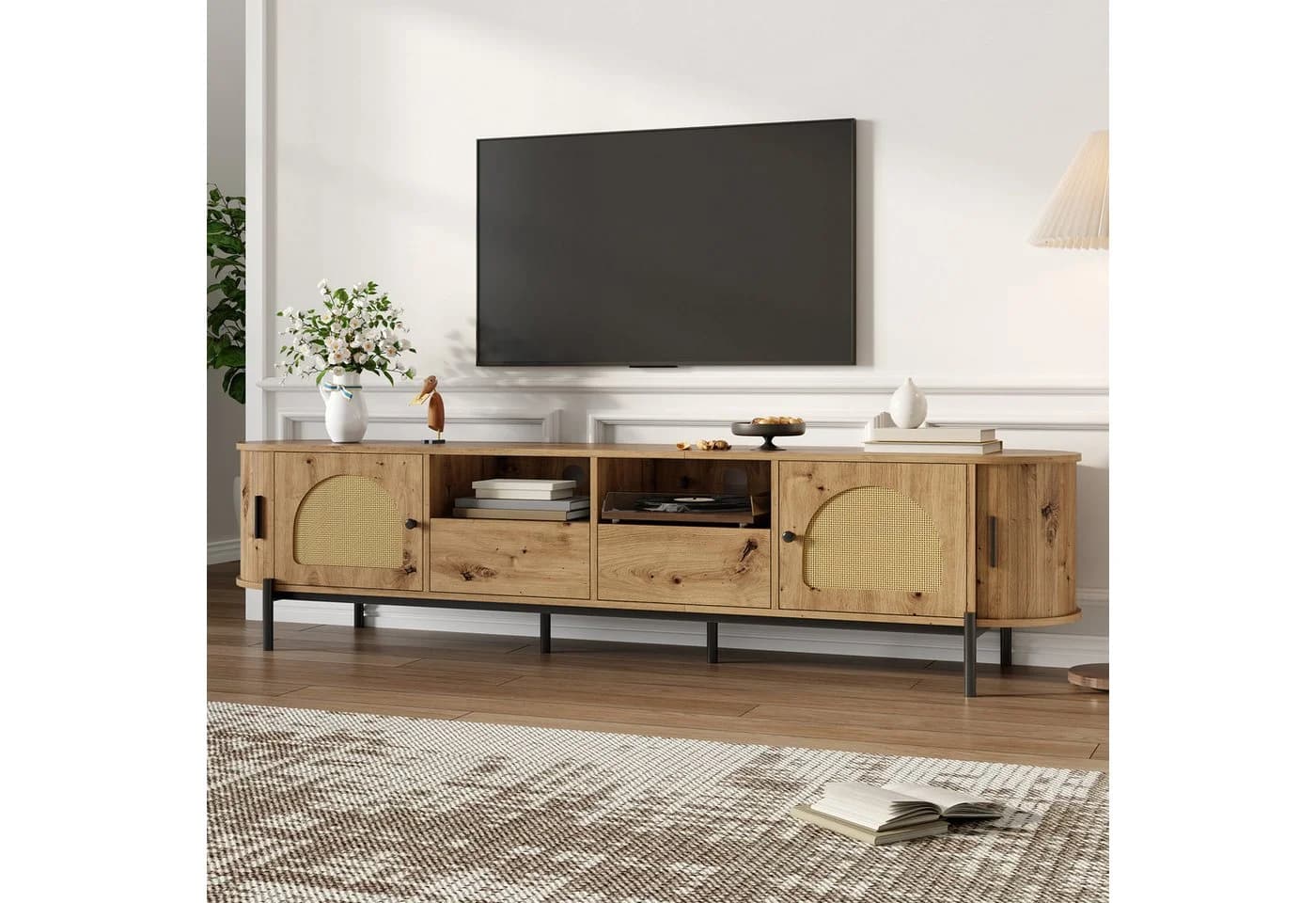 HAUSS SPOLE TV-Schrank Oval mit Rattanfronten und Schubladen - Bild 4