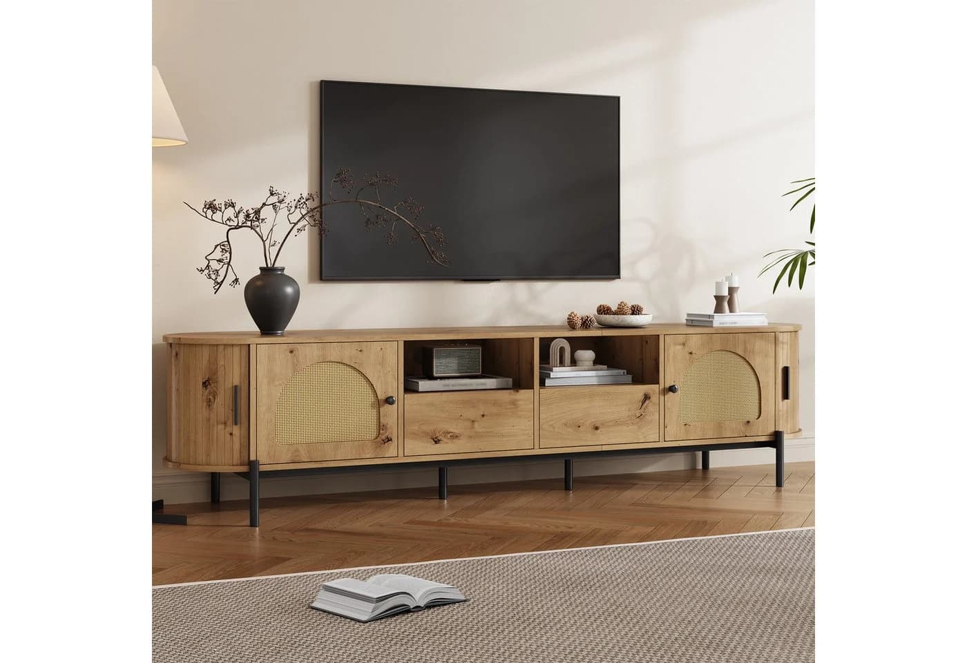 HAUSS SPOLE TV-Schrank Oval mit Rattanfronten und Schubladen - Bild 5