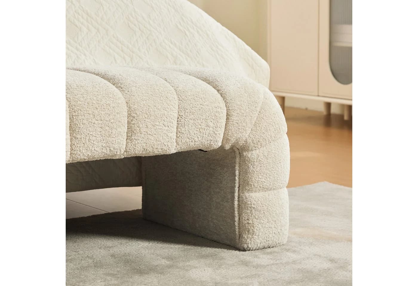 HAUSS SPOLE Polsterbank Beige Chenille Rillenpolsterung Massivholz - Bild 4