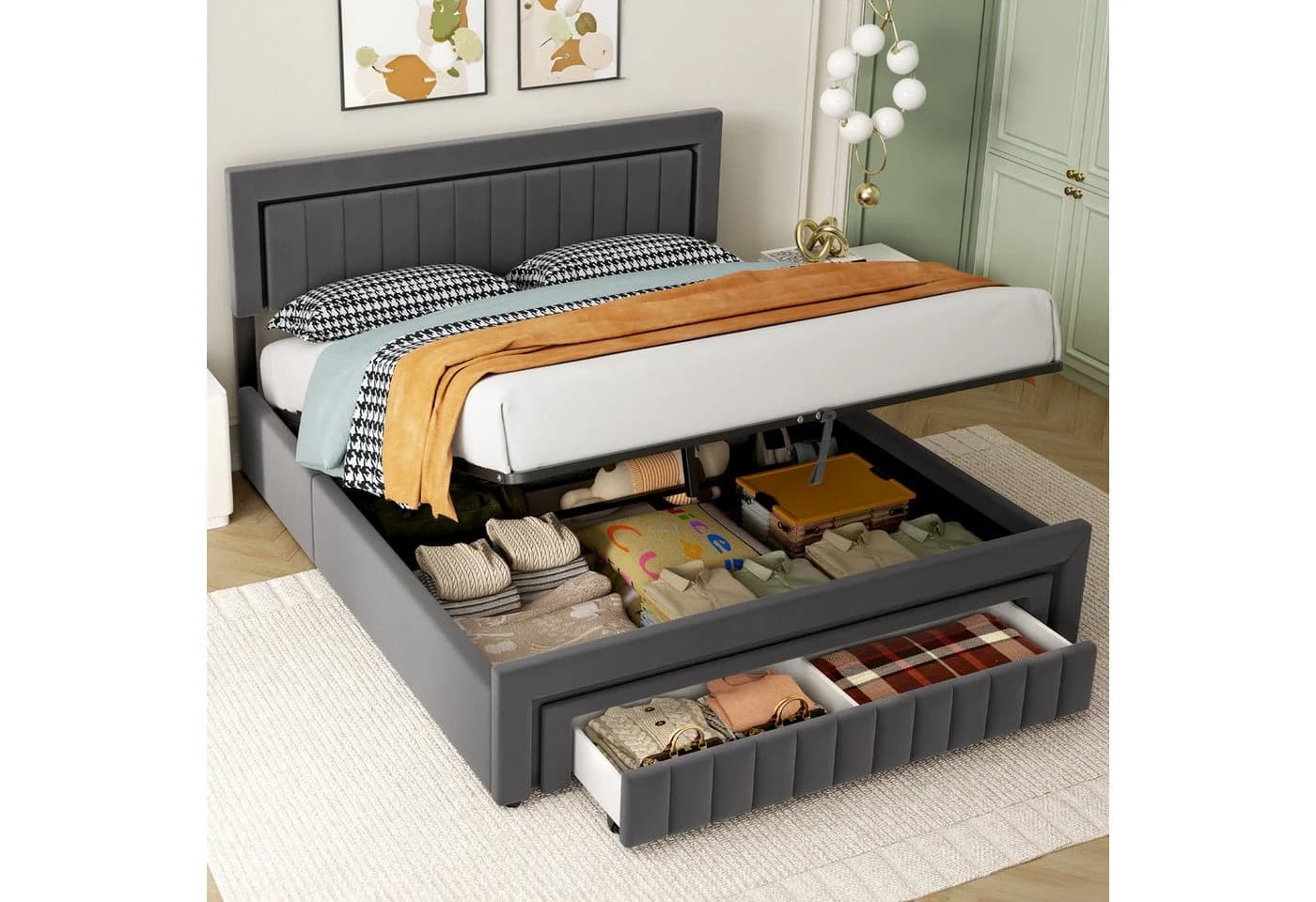 HAUSS SPOLE Polsterbett 160x200 mit Matratze und Stauraum - Bild 2