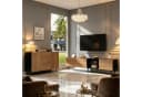 HAUSS SPOLE Sideboard & TV-Bank Set Holzoptik Schwarz Bild 1
