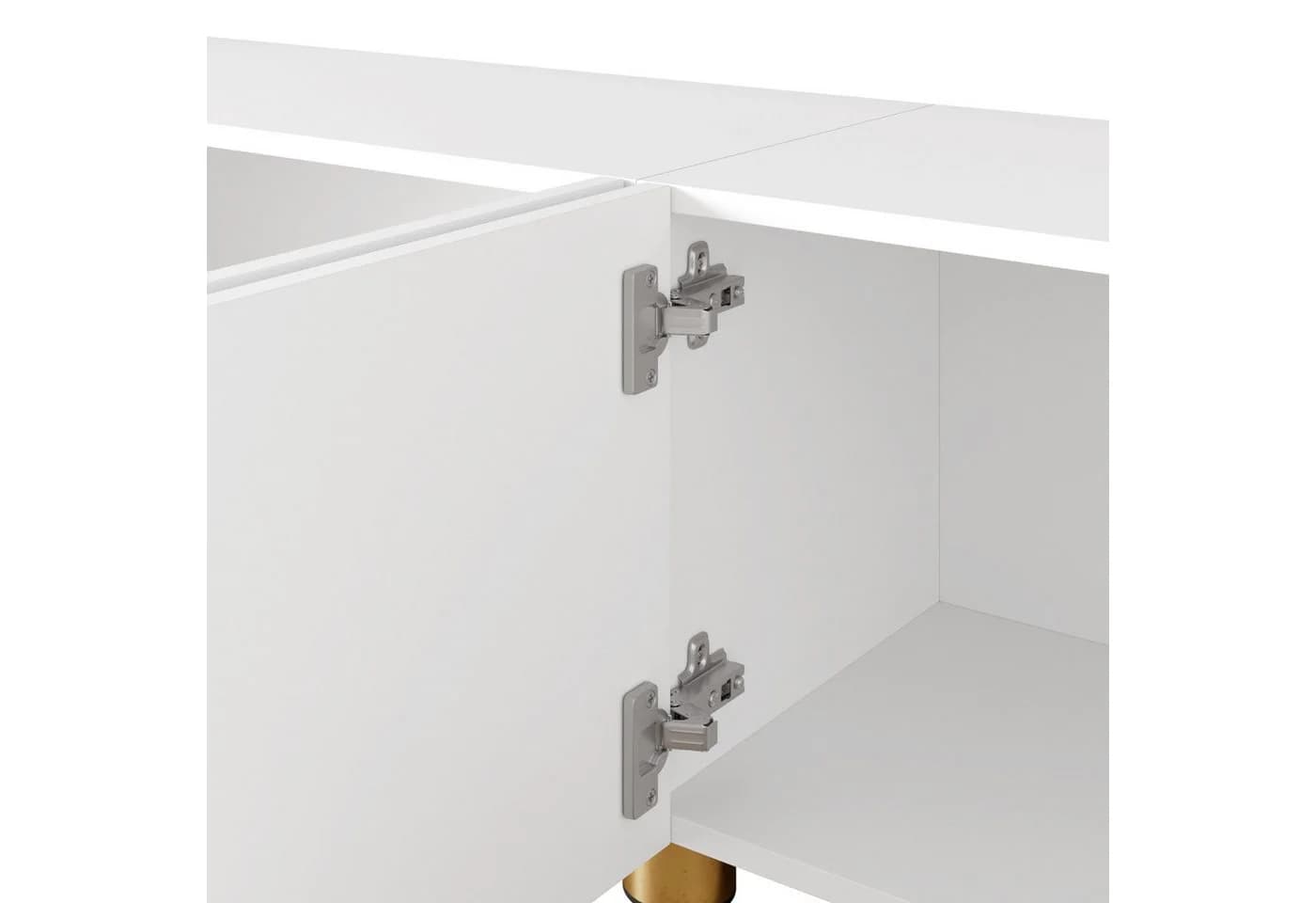 HAUSS SPOLE TV-Schrank Weiß mit Bogenrelief & Metallfüßen - Bild 4