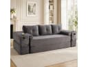 HAUSS SPOLE Schlafsofa 3-Sitzer Cord Dunkelgrau mit Getränkehalter Bild 1