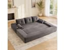 HAUSS SPOLE Schlafsofa 3-Sitzer Cord Dunkelgrau mit Getränkehalter Bild 2