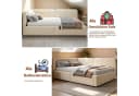 HAUSS SPOLE Polsterbett 90x200 mit Bettkasten Beige Samt Bild 4
