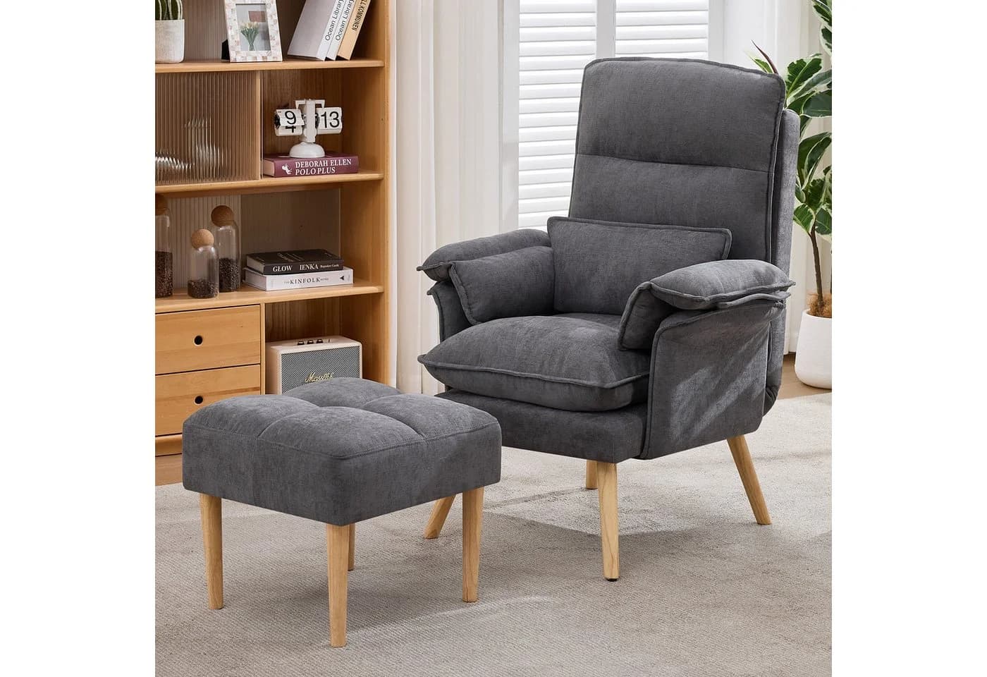 HAUSS SPOLE Relaxsessel mit Fußhocker Grau 5-fach verstellbar - Bild 2