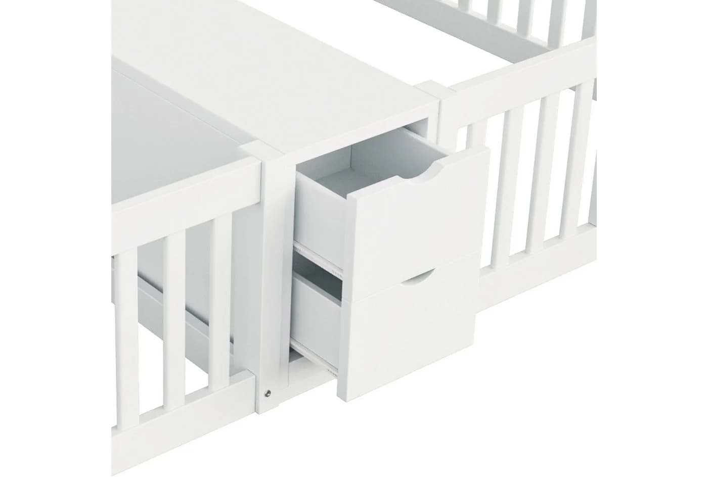 HAUSS SPOLE Kinderbett 90x200 Weiß mit Stauraum und Sicherheitsgitter - Bild 4