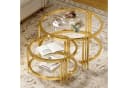 HAUSS SPOLE Couchtisch 2er Set Gold Glasplatte Metallgestell Rund Bild 4