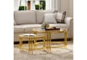 HAUSS SPOLE Couchtisch 2er Set Rund Glas Metall Gold Bild 3