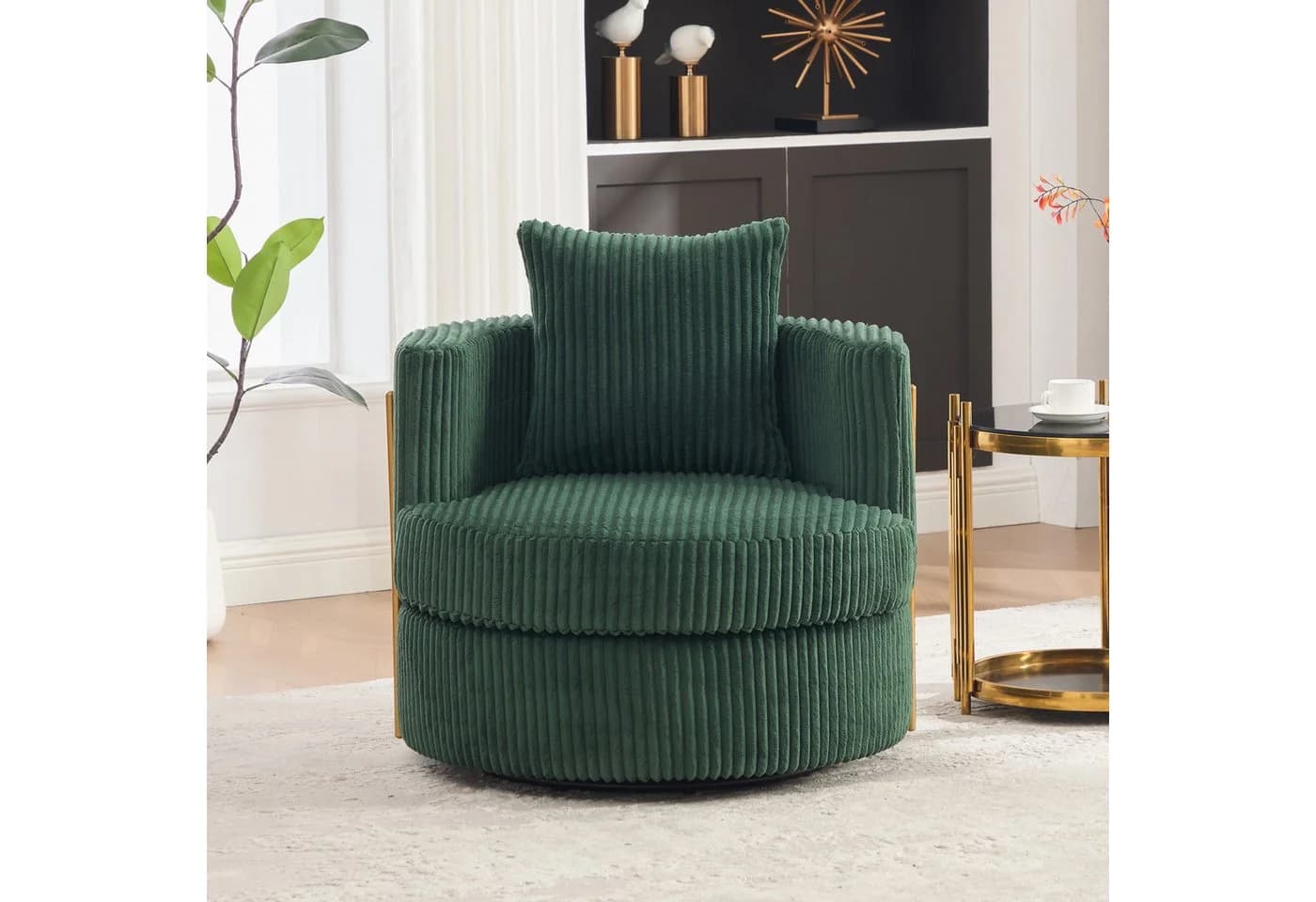 HAUSS SPOLE Loungesessel 360° drehbar Cord Dunkelgrün - Bild 3