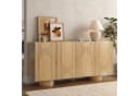 HAUSS SPOLE Sideboard 4-türig Natur Bambus Kiefernholz höhenverstellbare Böden Bild 2