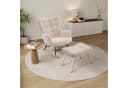 HAUSS SPOLE Schaukelstuhl mit Fußhocker Beige Sherpa Bild 1