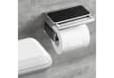 LuxusKollektion Toilettenpapierhalter selbstklebend mit Ablage Edelstahl Silber Bild 1