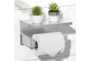LuxusKollektion Toilettenpapierhalter selbstklebend mit Ablage Edelstahl Silber Bild 2