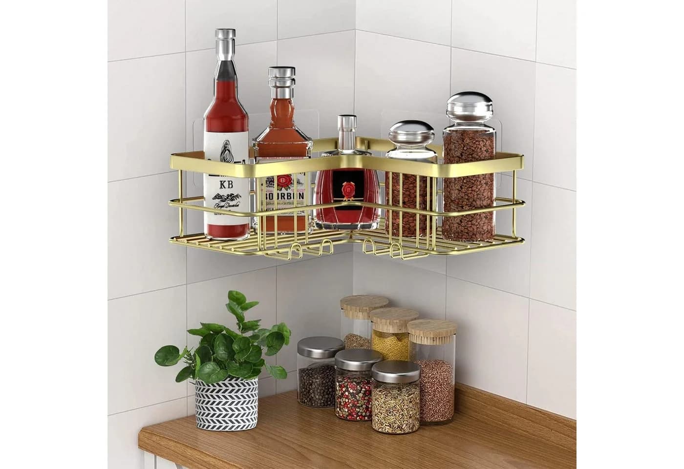 LuxusKollektion Duschablage ohne Bohren 2er-Set Gold Edelstahl - Bild 5
