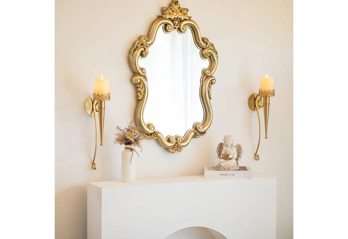 LuxusKollektion Wandkerzenhalter Gold Metall 43 cm