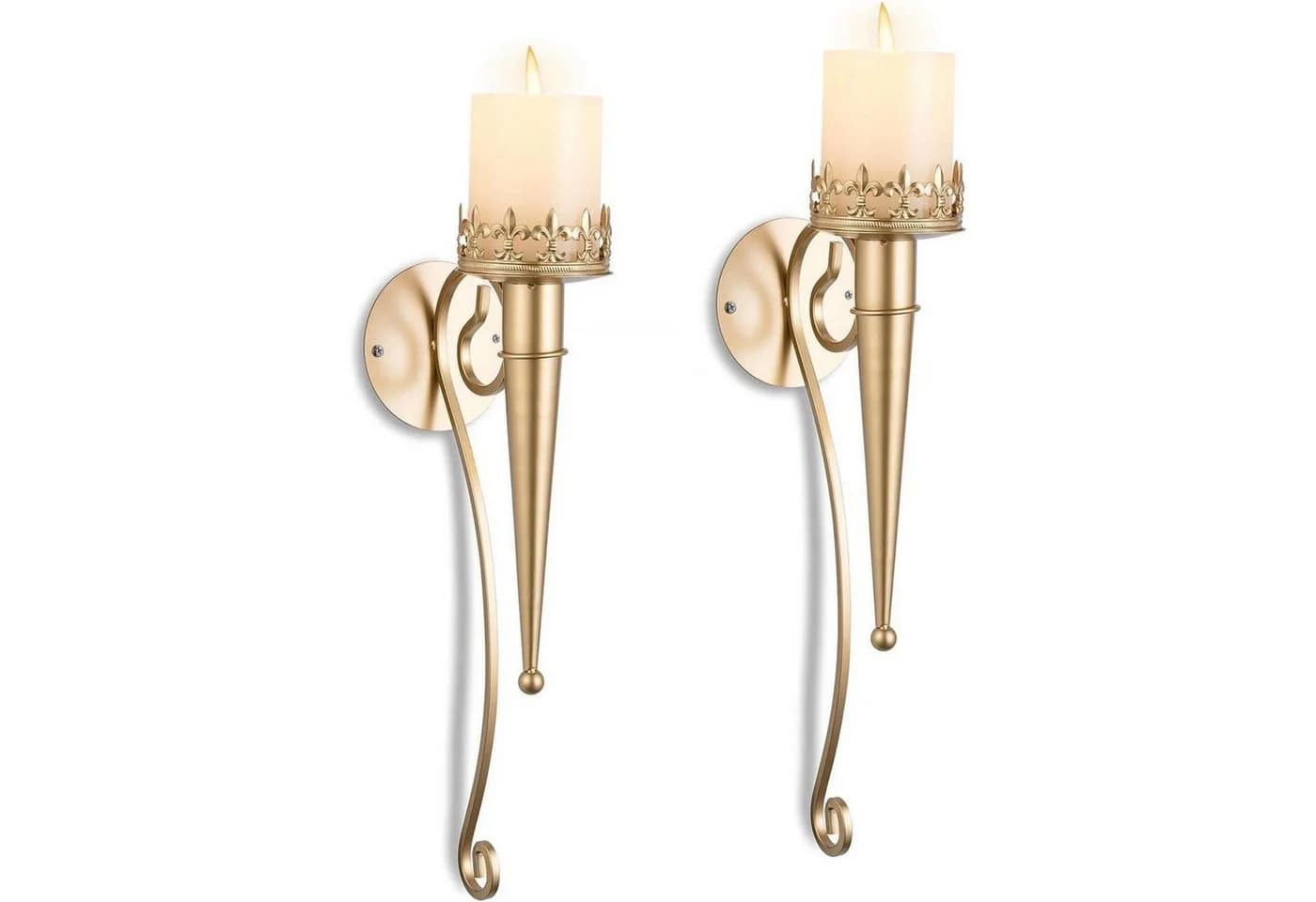 LuxusKollektion Wandkerzenhalter Gold Metall 43 cm - Bild 2