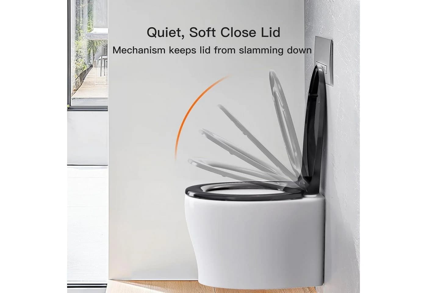 LuxusKollektion WC-Sitz Schwarz mit Absenkautomatik und Schnellverschluss - Bild 3