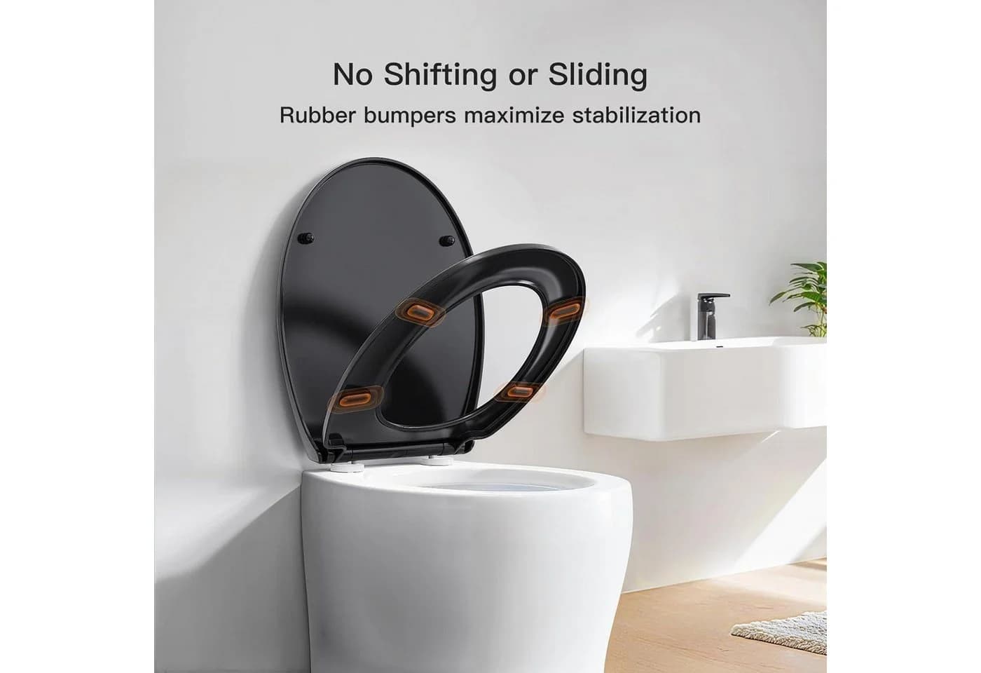 LuxusKollektion WC-Sitz Schwarz mit Absenkautomatik und Schnellverschluss - Bild 4
