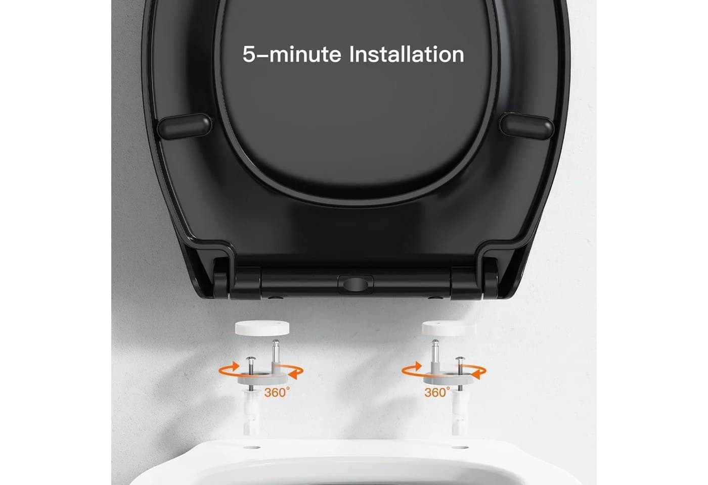 LuxusKollektion WC-Sitz Schwarz mit Absenkautomatik und Schnellverschluss - Bild 5