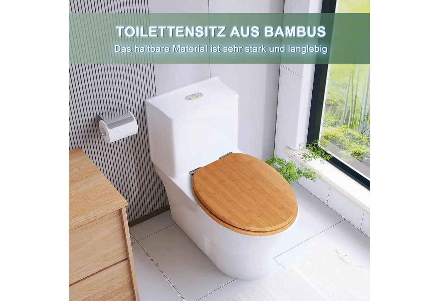 LuxusKollektion WC-Sitz mit Absenkautomatik Bambus Braun