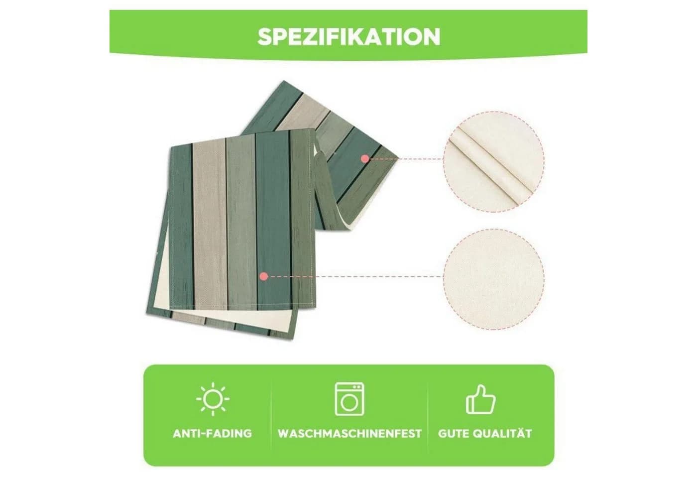 LuxusKollektion Tischläufer Rustikal Wasser-Grün Polyester - Bild 5