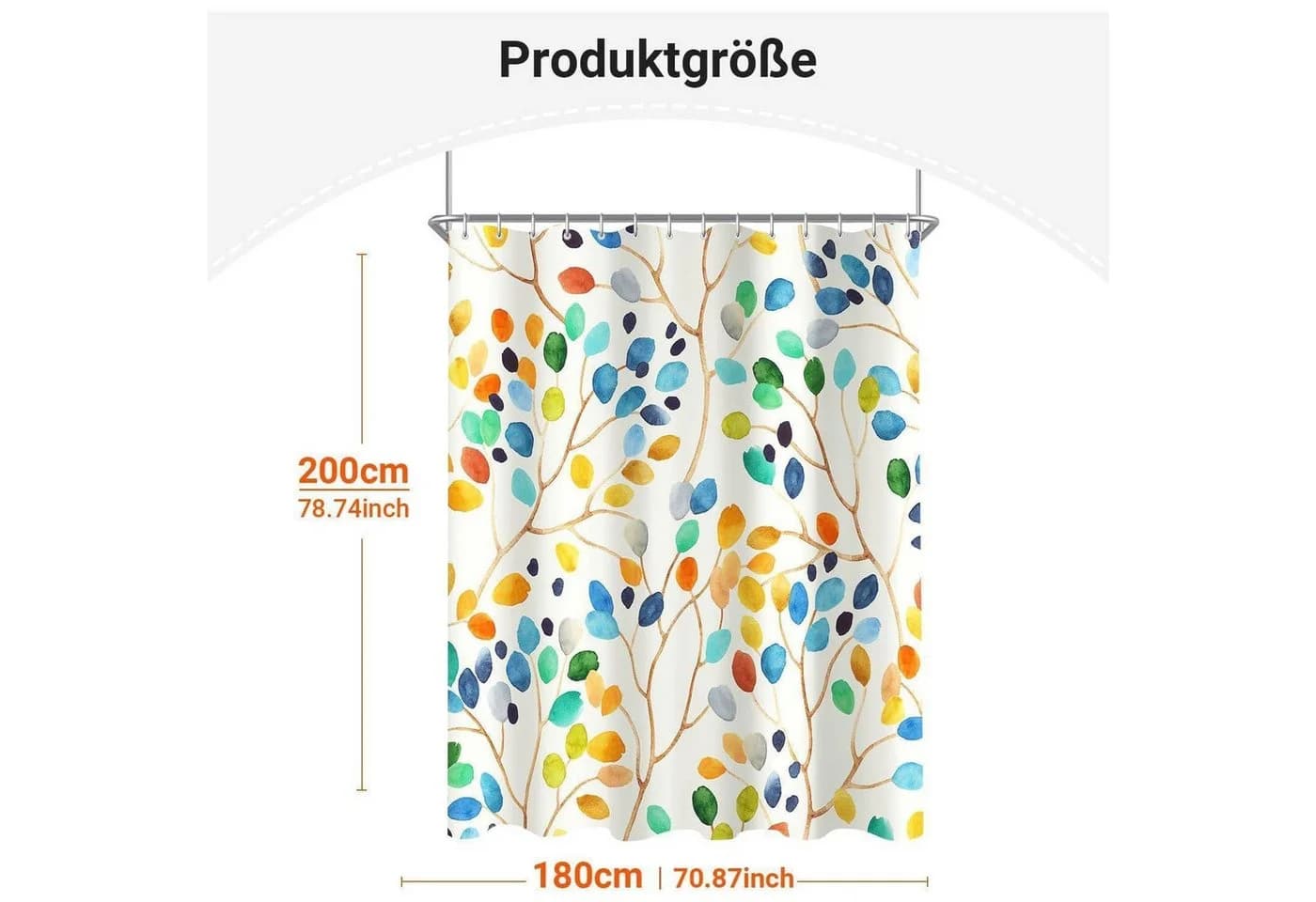 LuxusKollektion Duschvorhang Bunter Baum Polyester 180x200cm