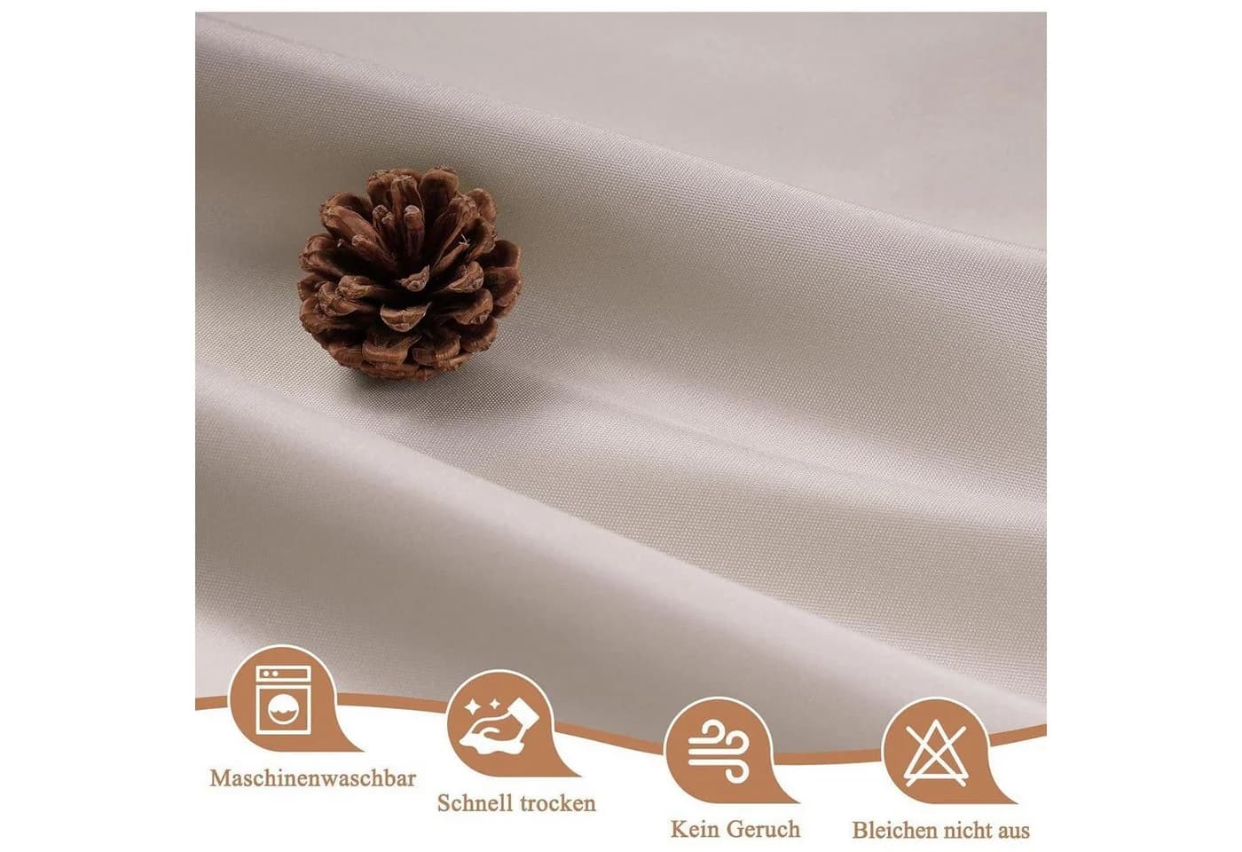 LuxusKollektion Duschvorhang Sandfarben Wasserdicht Polyester - Bild 5