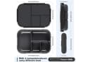 Lunchbox Kinder 1200ml 4 Fächer Dunkelgrau mit Besteck BPA-frei Bild 1