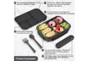 Lunchbox Kinder 1200ml 4 Fächer Dunkelgrau mit Besteck BPA-frei Bild 3