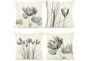 LuxusKollektion Kissenbezug Blumen 50x50 cm 4er Set Leinen Bild 2