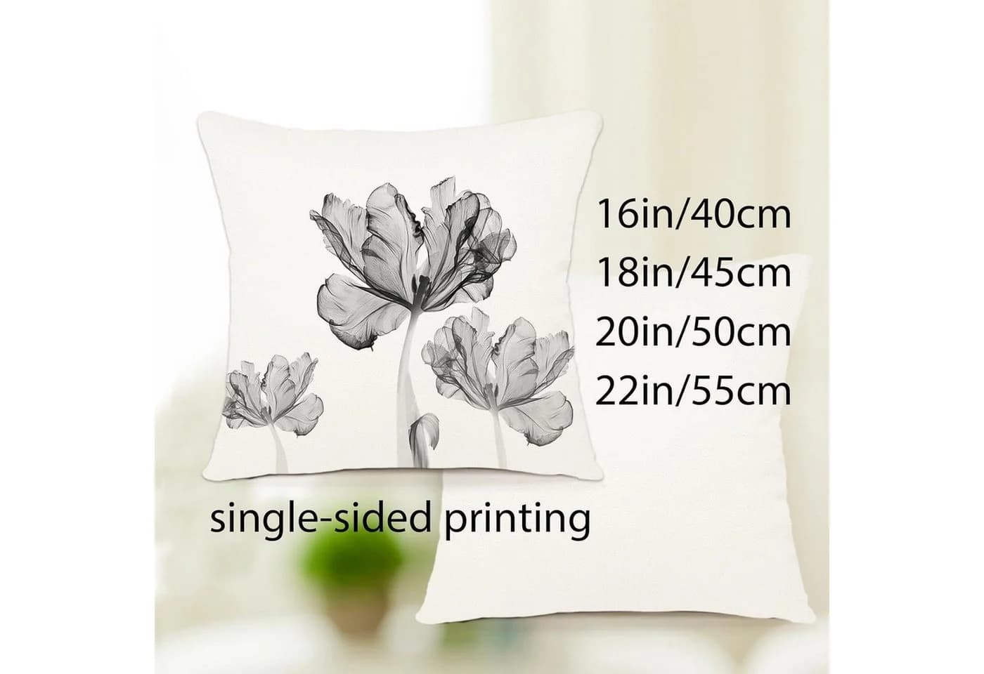 LuxusKollektion Kissenbezug Blumen 50x50 cm 4er Set Leinen - Bild 5