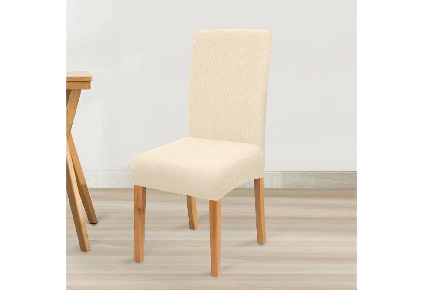 LuxusKollektion Stuhlhussen 6er Set Beige Wasserdicht Elastisch