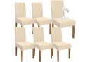 LuxusKollektion Stuhlhussen 6er Set Beige Wasserdicht Elastisch Bild 2