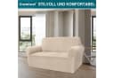 LuxusKollektion Sofahusse Beige Jacquard Stretch 2-Sitzer Bild 1