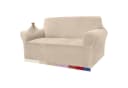 LuxusKollektion Sofahusse Beige Jacquard Stretch 2-Sitzer Bild 2