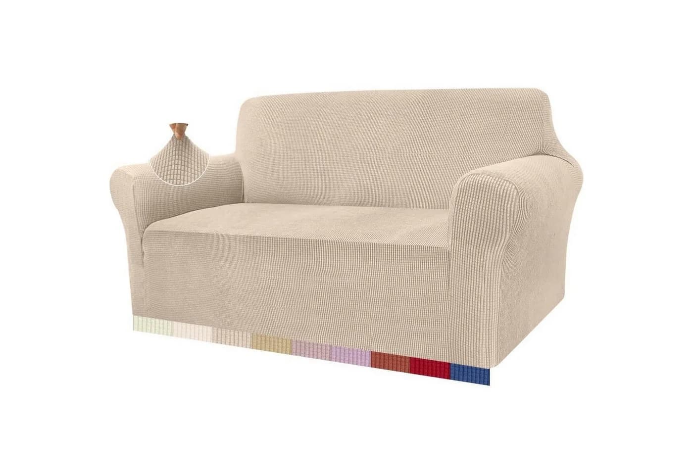 LuxusKollektion Sofahusse Beige Jacquard Stretch 2-Sitzer - Bild 2