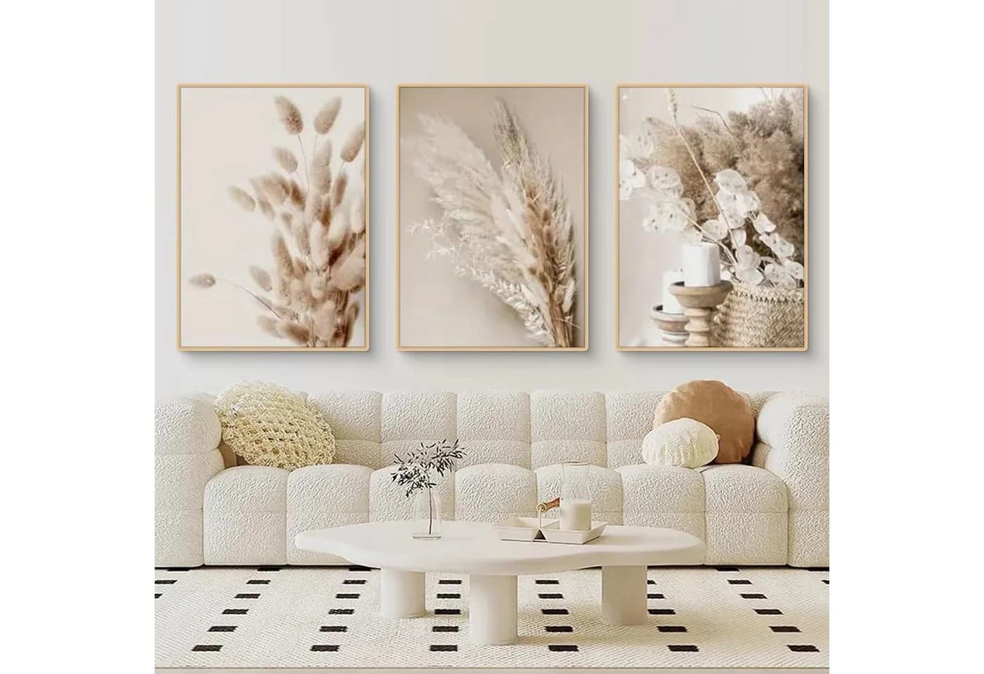 LuxusKollektion Poster 3er Set Boho Beach Landschaft Pampas Beige - Bild 2